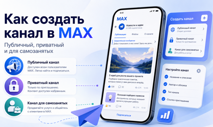 инструкция как создать канал в макс